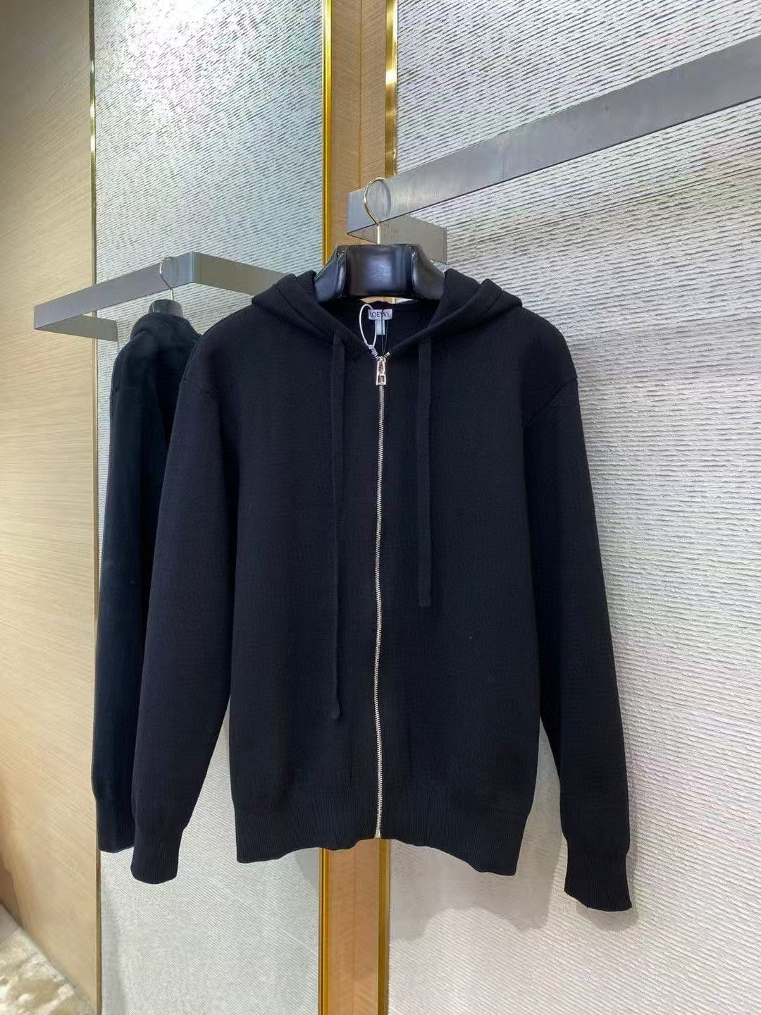3D Embossed Zipper Hooded Jacket