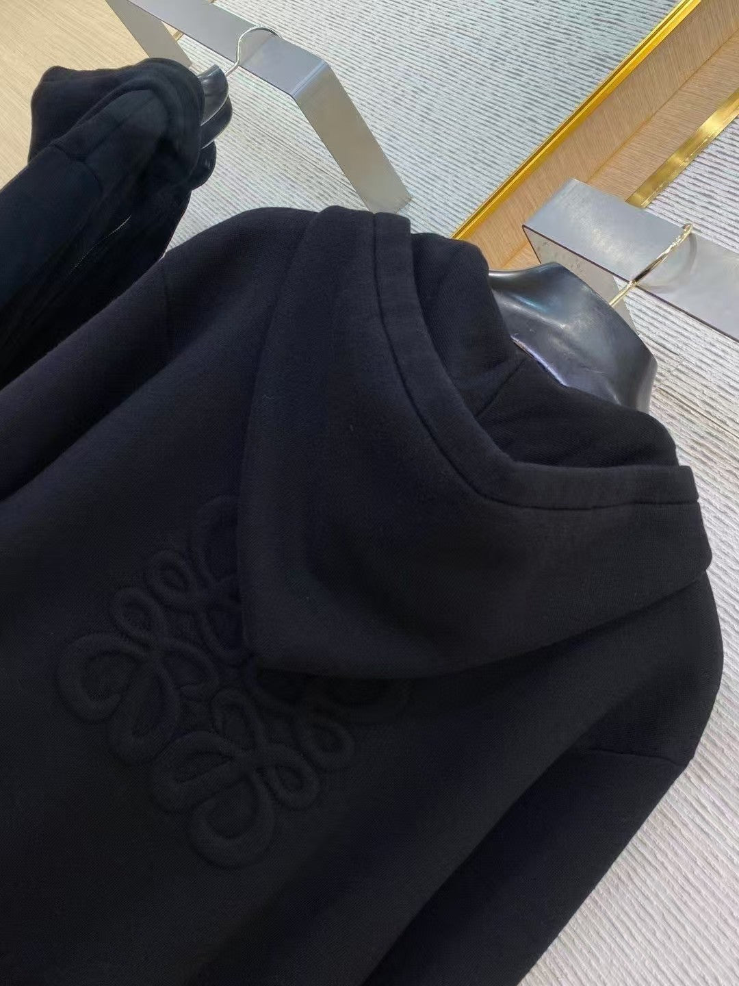 3D Embossed Zipper Hooded Jacket