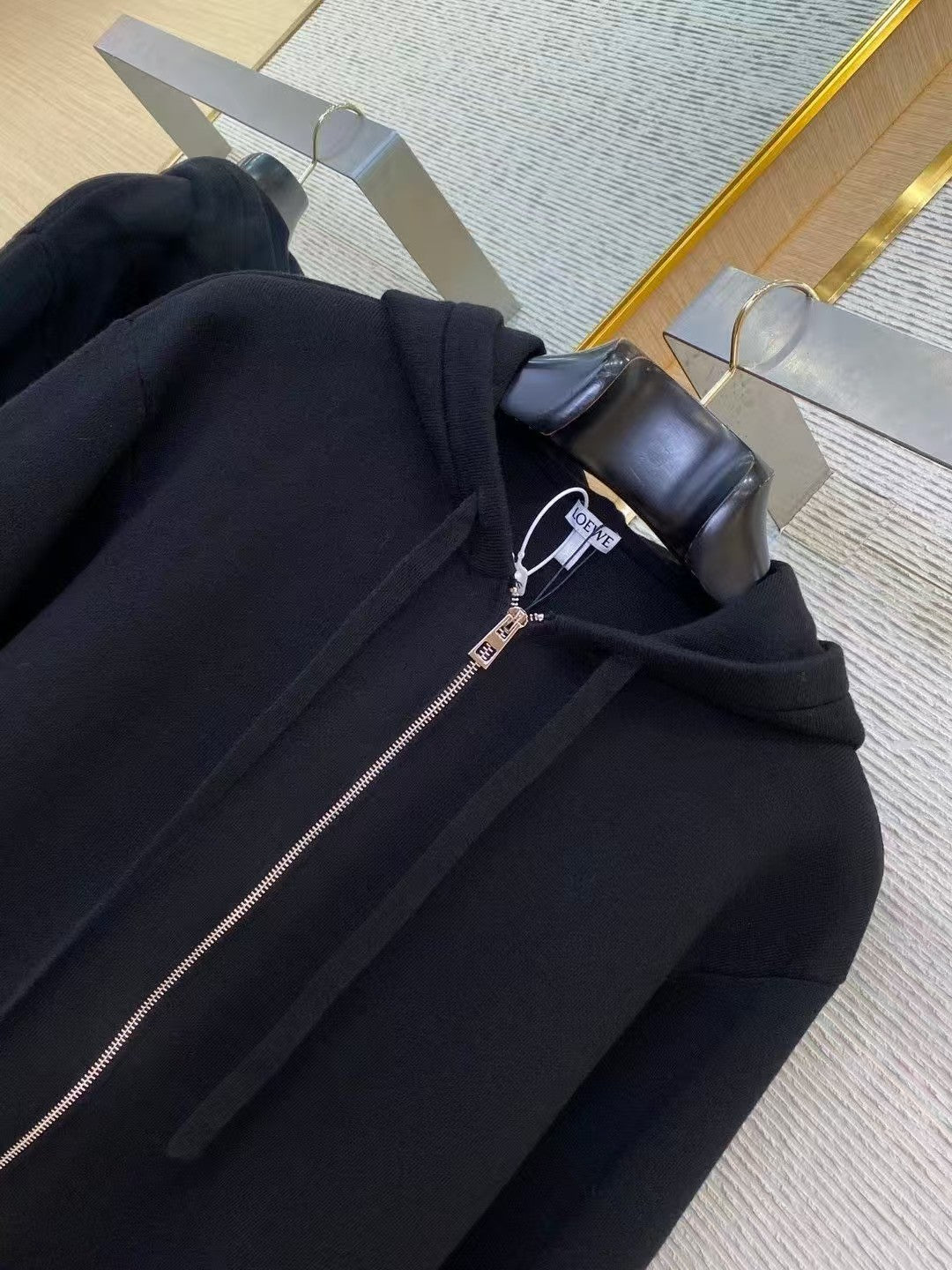3D Embossed Zipper Hooded Jacket