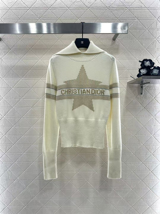 New Collared Knitted Pullover Sweater