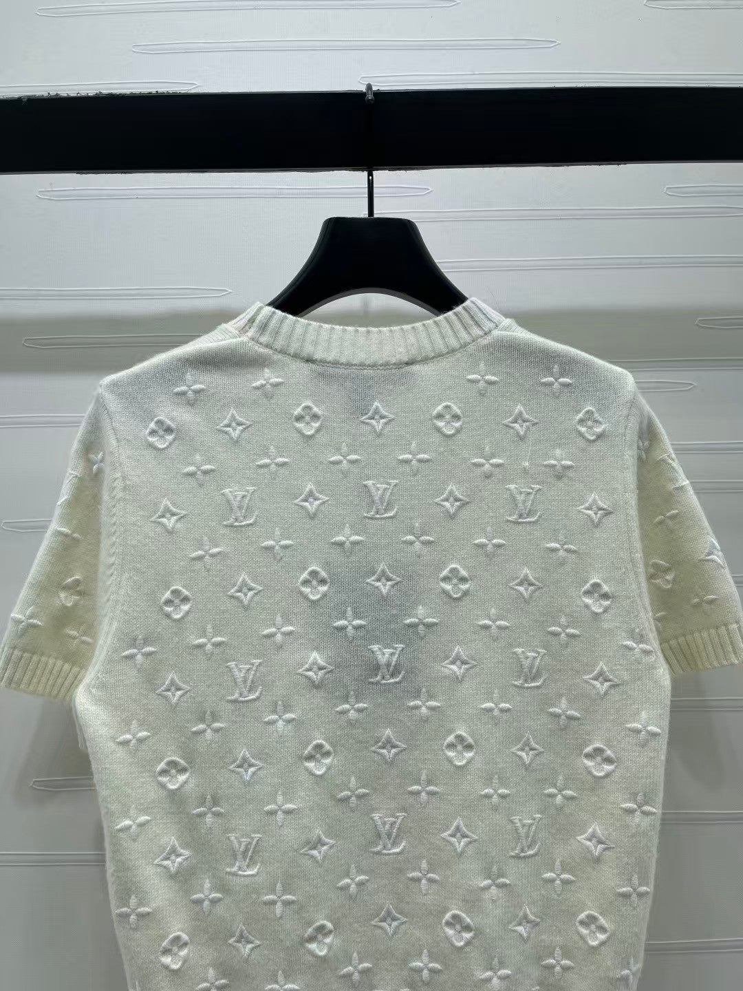 26 Embroidered Jacquard Knit Short-Sleeve Top