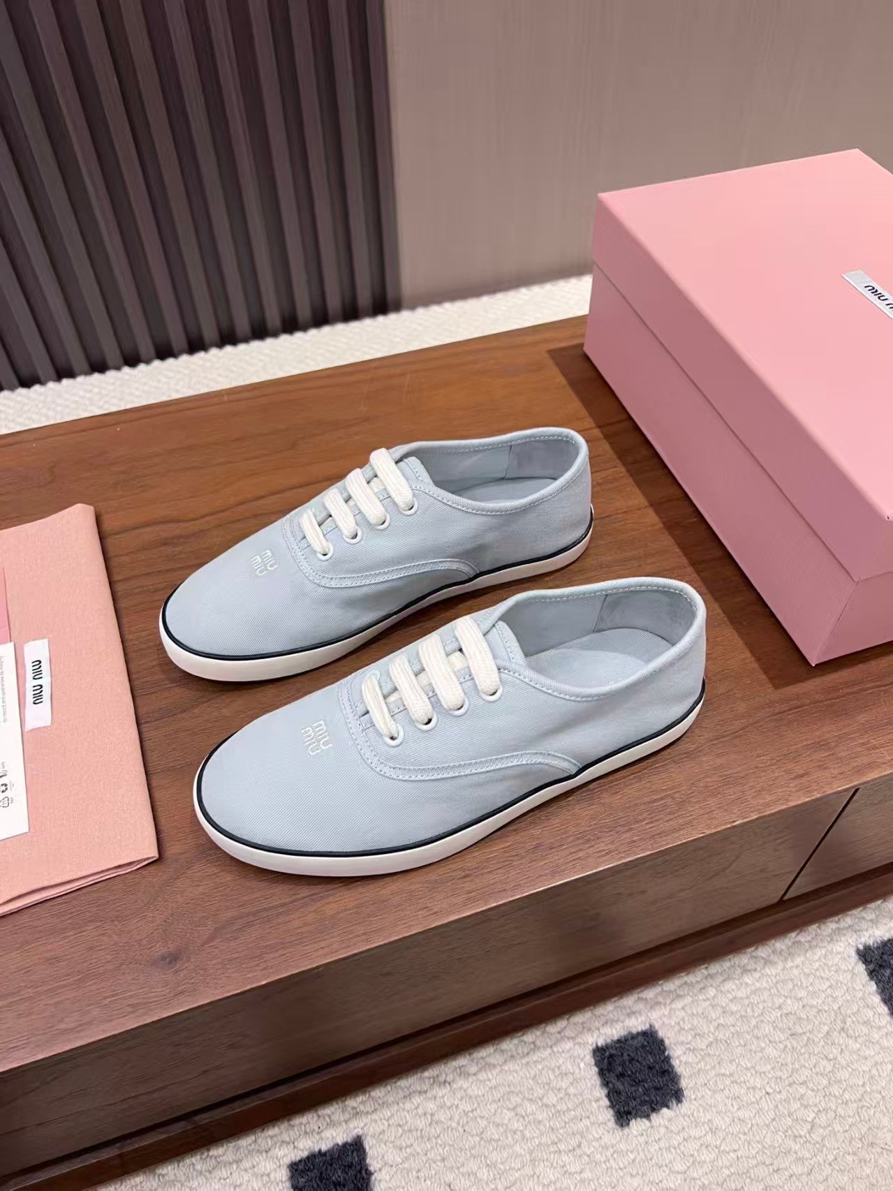 26ss logo-embellished canvas athletic flats