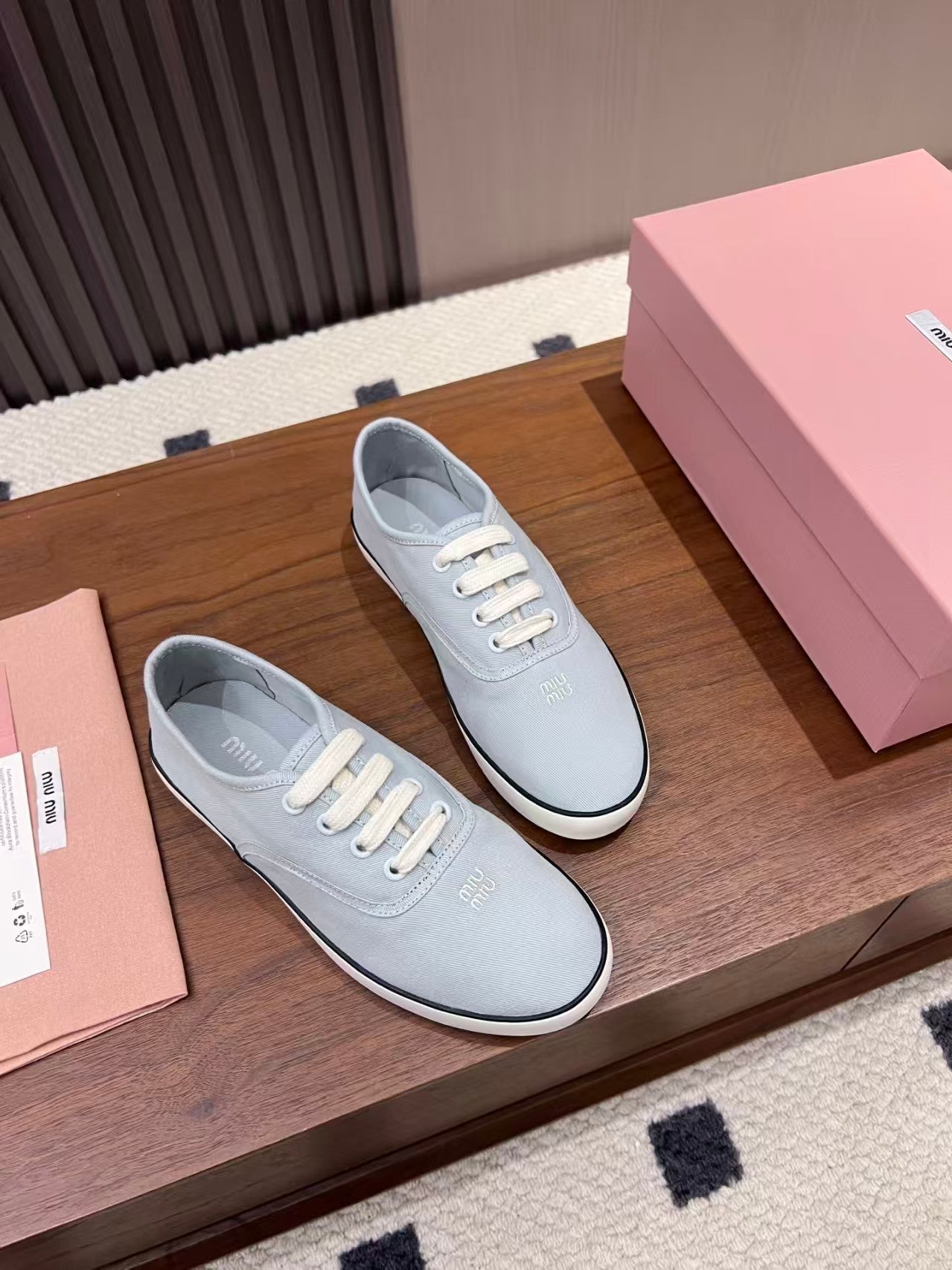 26ss logo-embellished canvas athletic flats