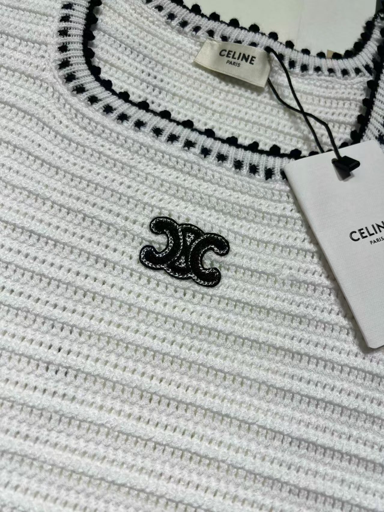 26SS New Black and White Striped Knitted Vest