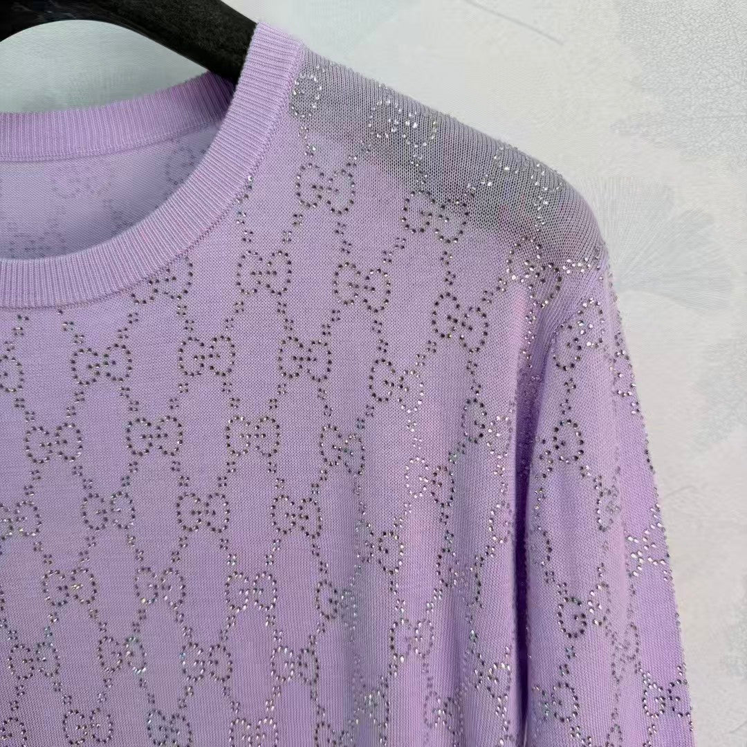 26SS New Purple Glitter Knitwear