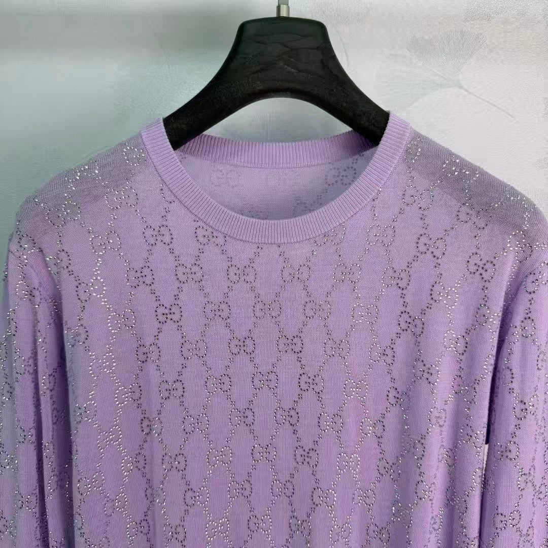 26SS New Purple Glitter Knitwear