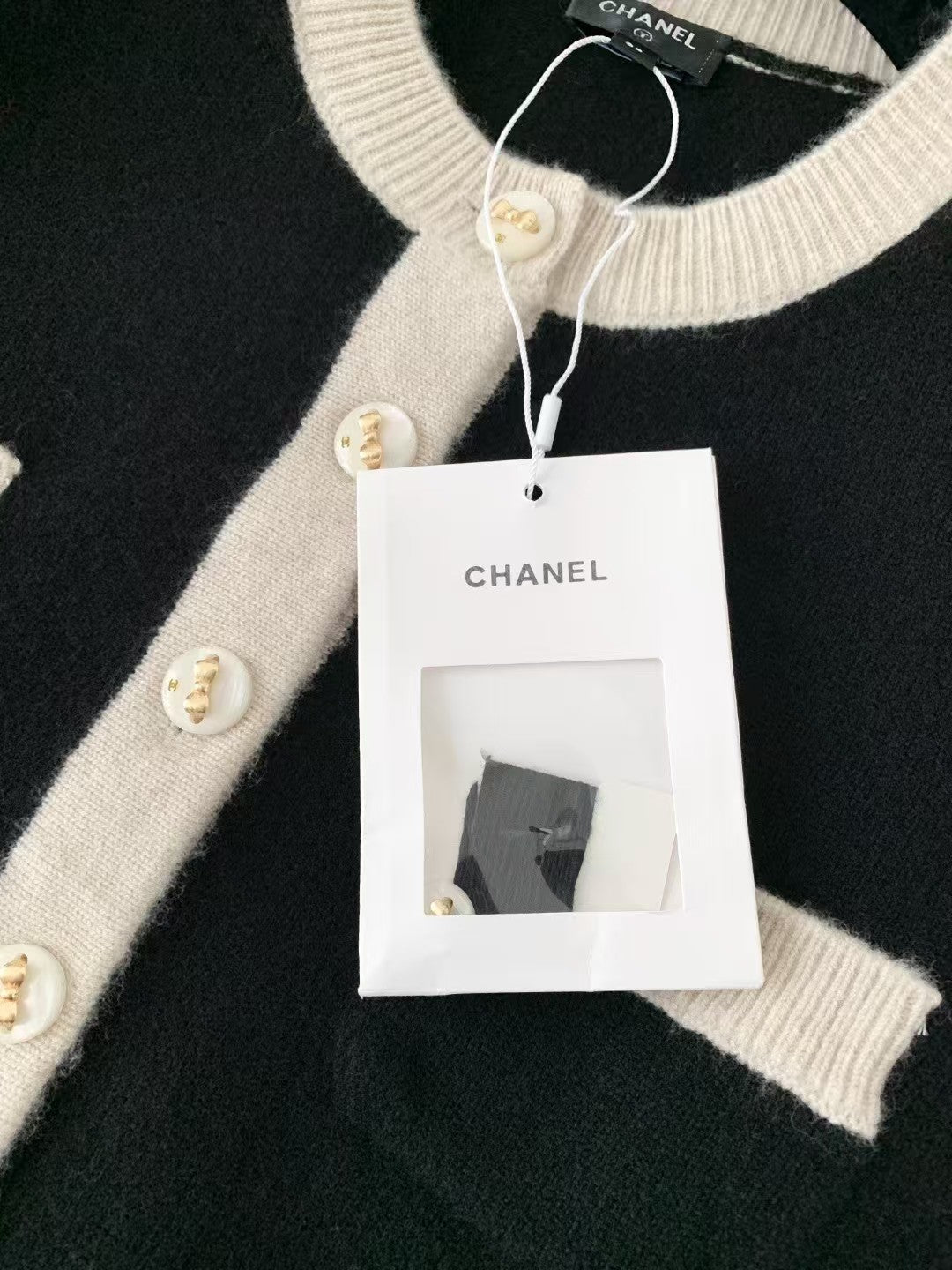 26SS Bow-knot color-blocked knit cardigan