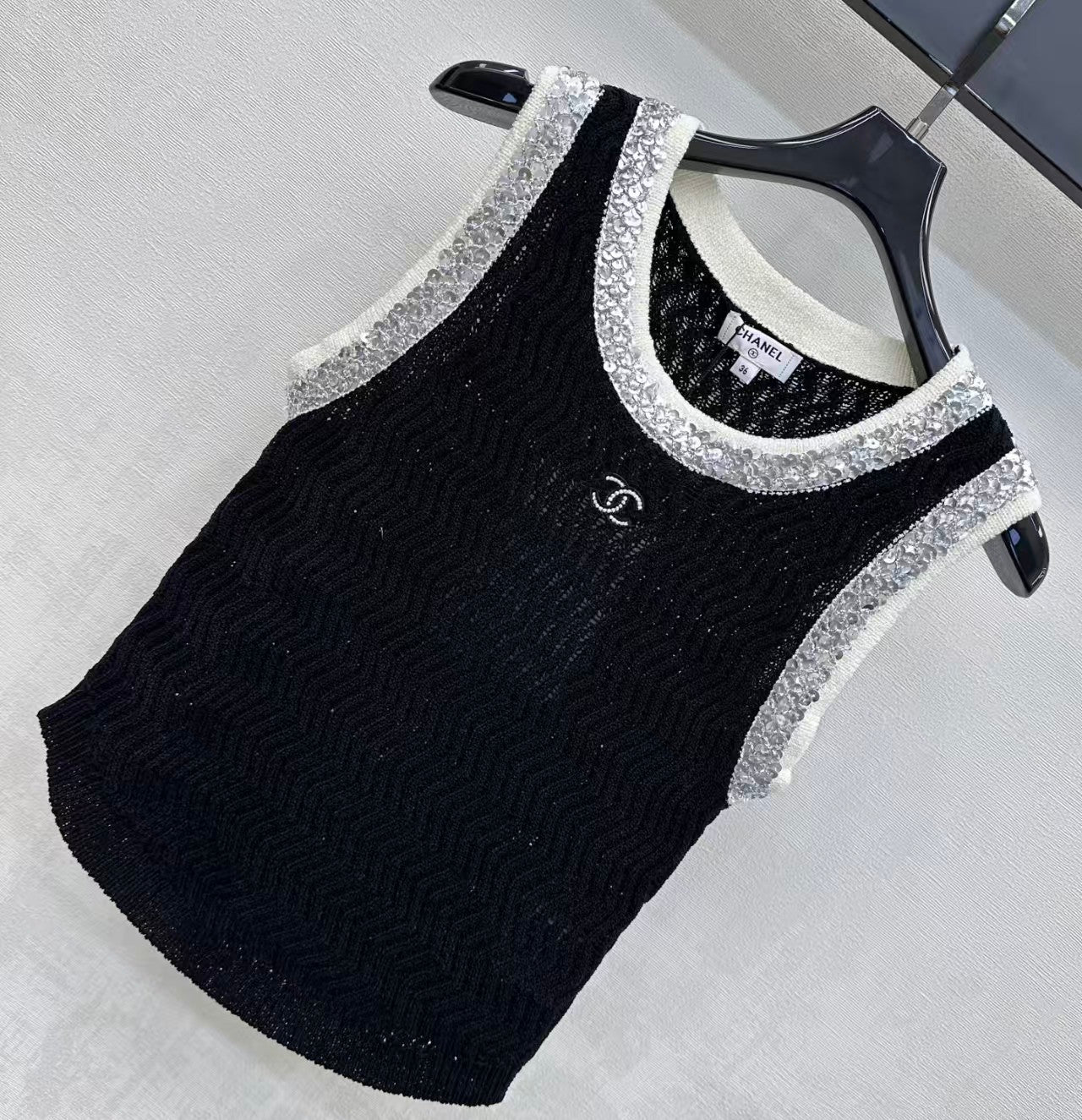 26SS Color Block Sequin Vest