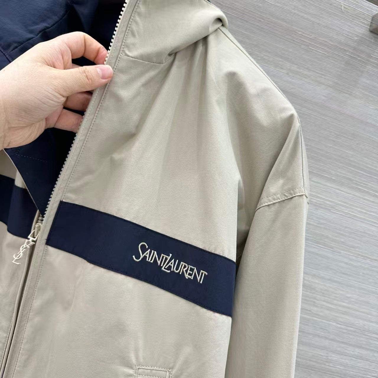 🔥🔥🔥26SS Khaki and Black Patchwork Jacket