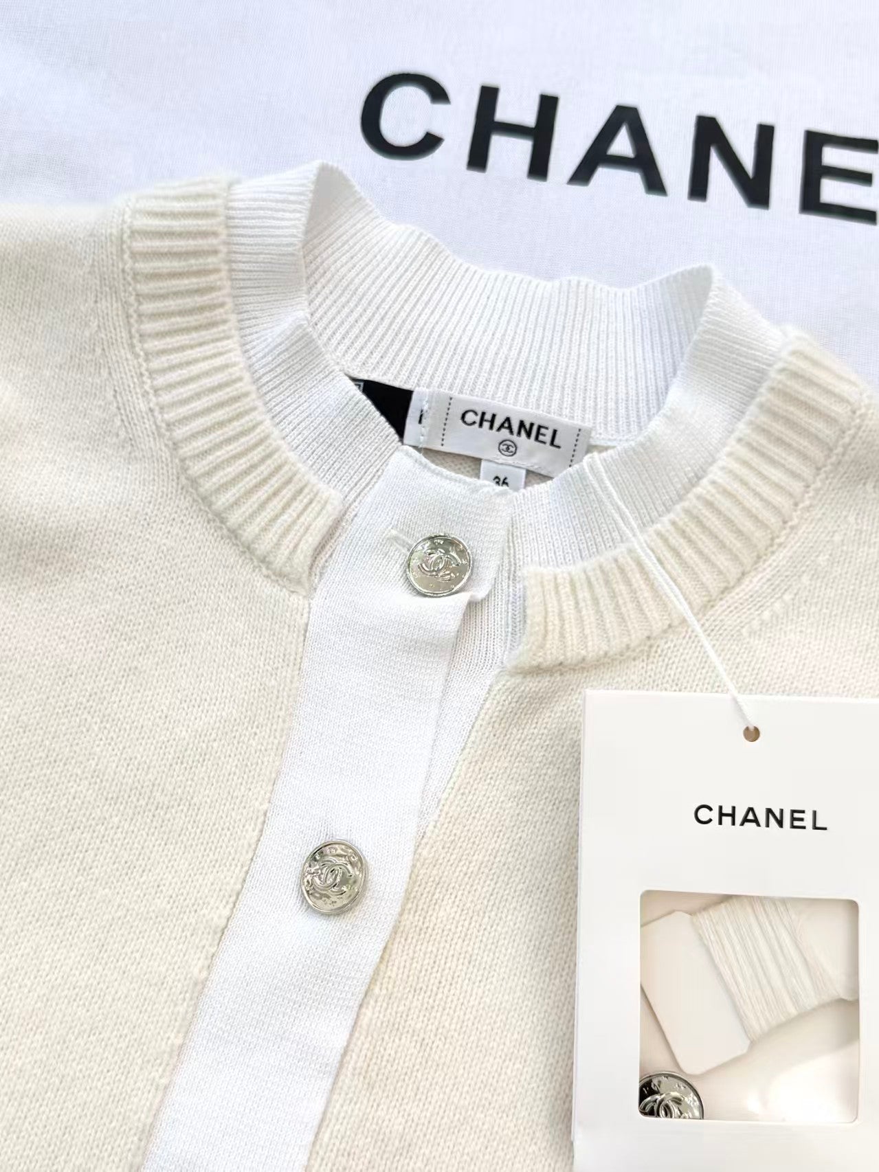 26SS Faux Two-Piece Wool Cardigan