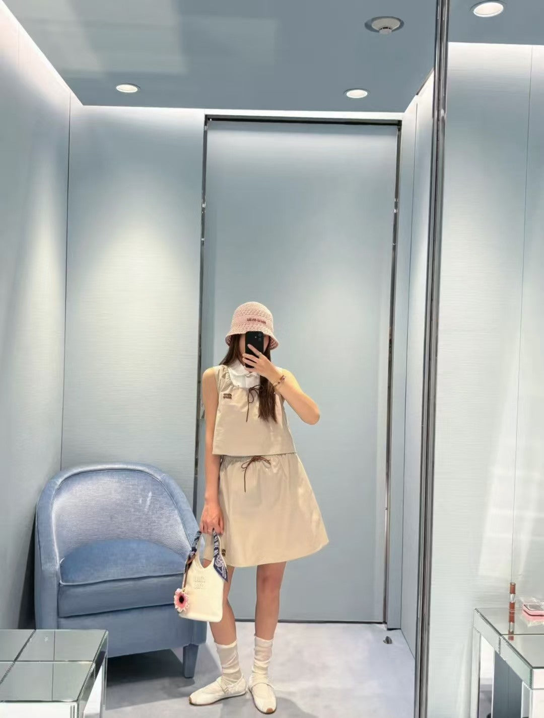26SS sleeveless mini dress set
