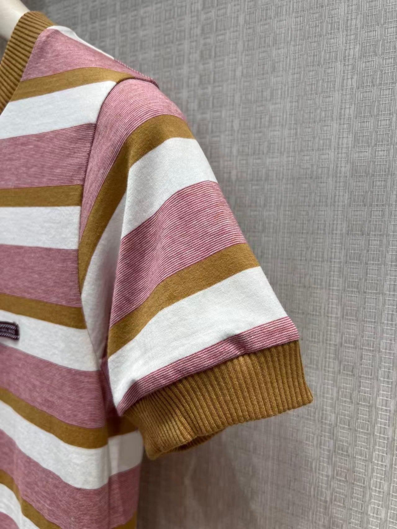 26SS Striped Color Block Crew Neck Short-Sleeve