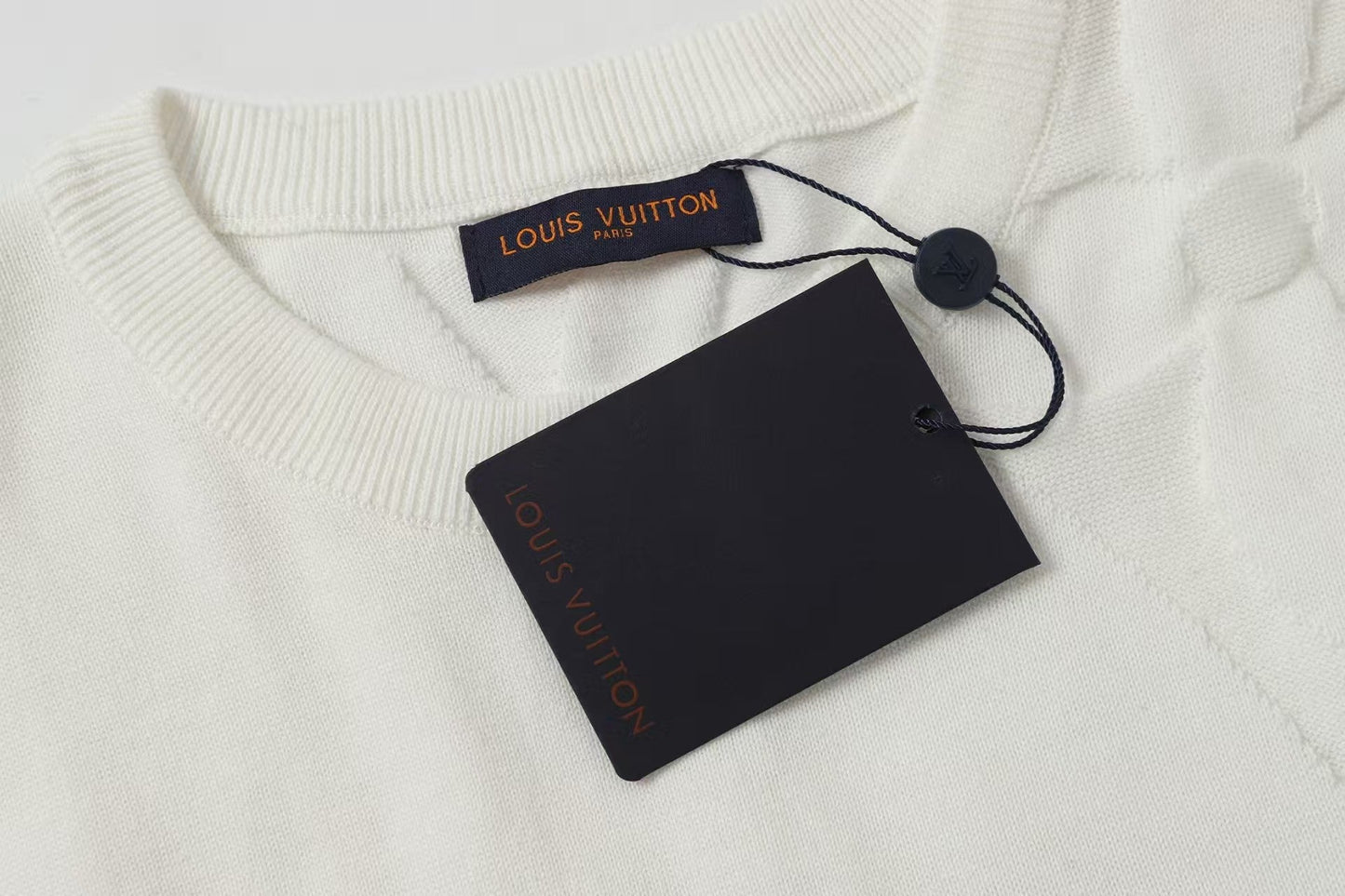 26SS Intarsia Knit Crew Neck T-Shirt