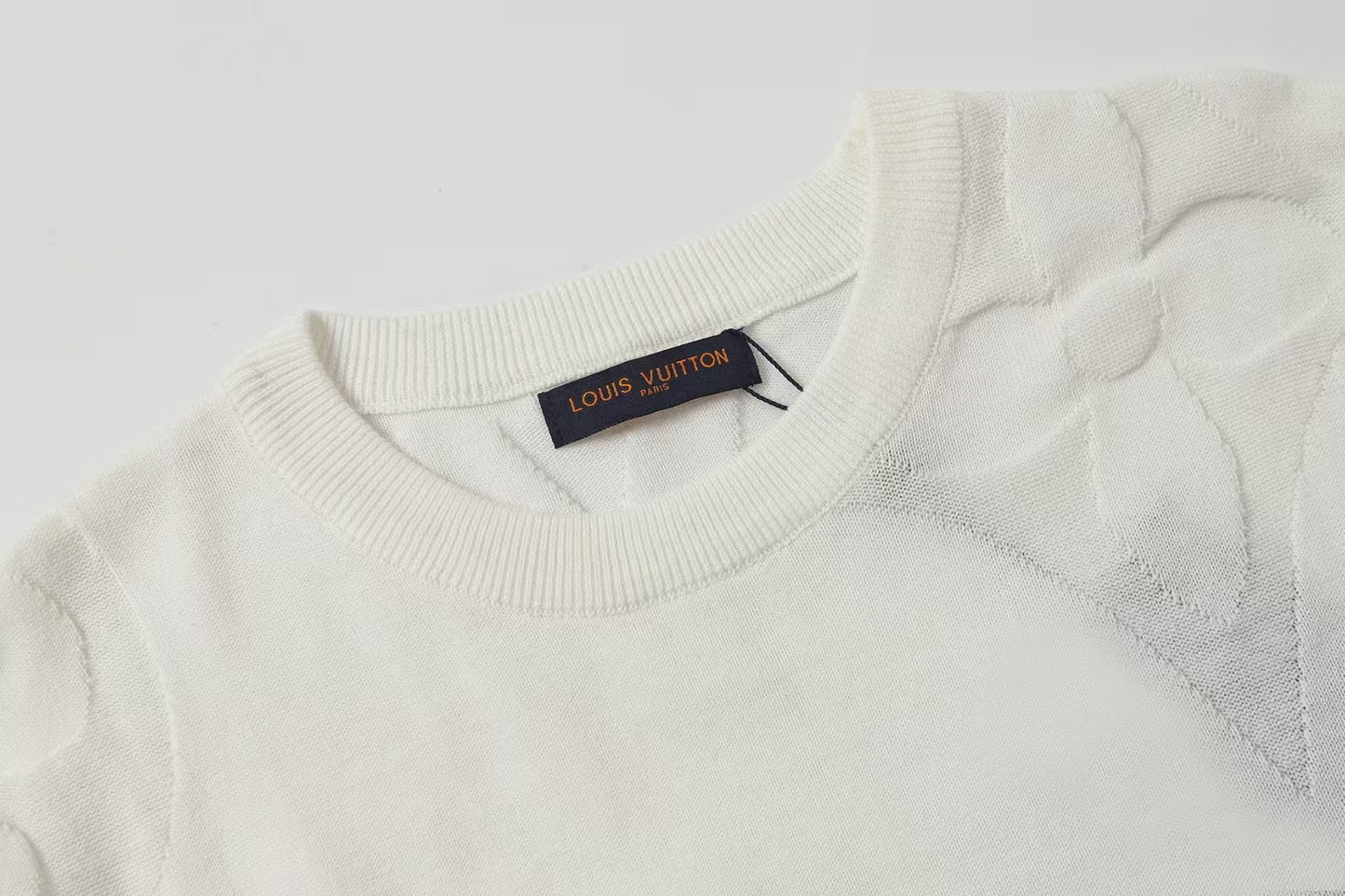 26SS Intarsia Knit Crew Neck T-Shirt