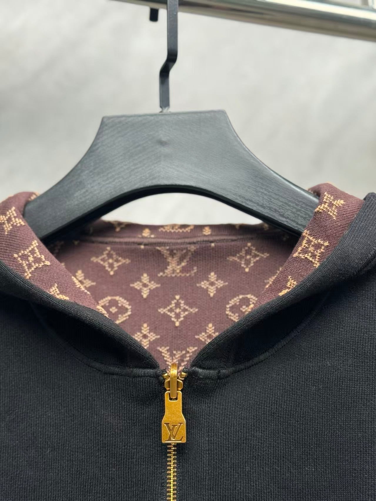 26SS Double-sided Jacquard Knit Hooded Jacket