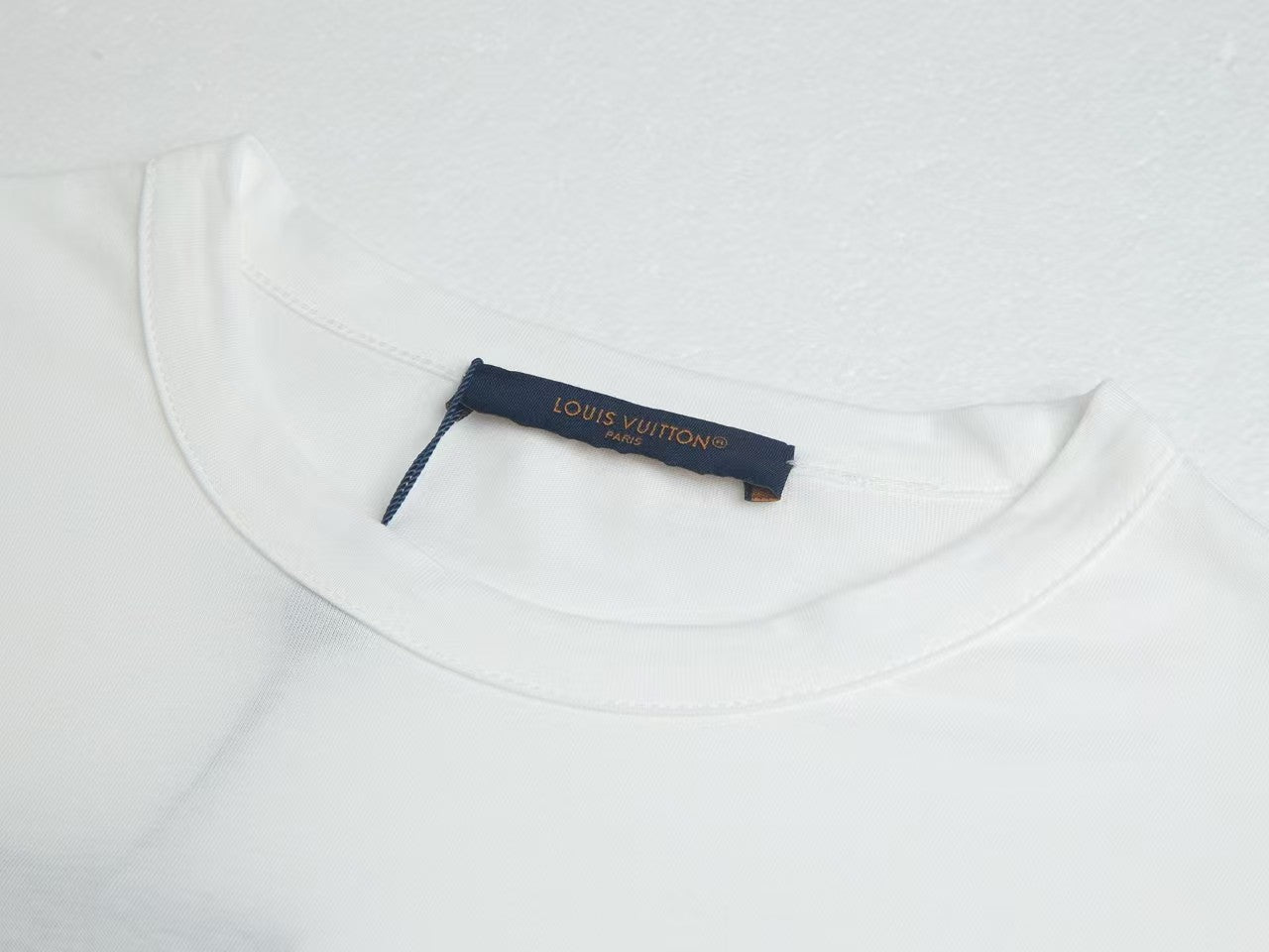 26SS Gold-Stamped Leather Patch T-Shirt