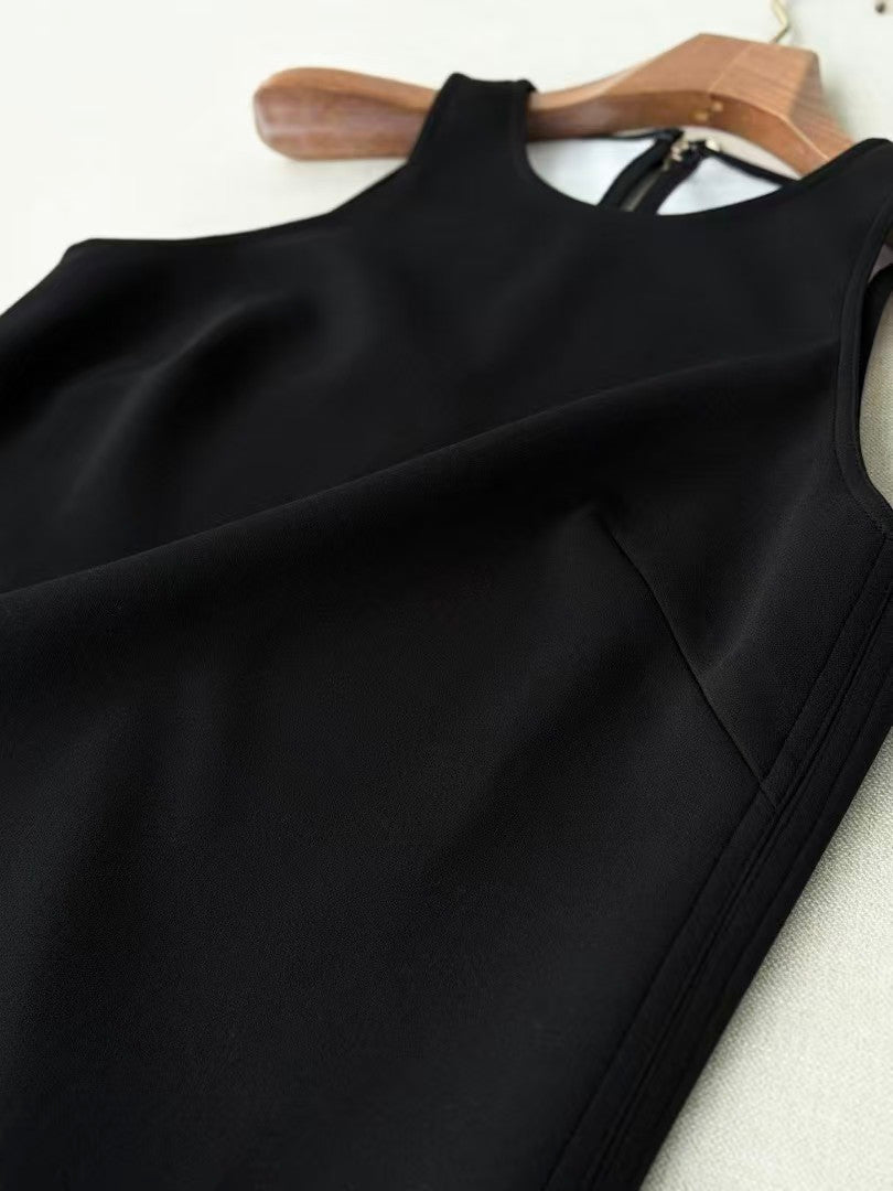 New 26SS Black Sleeveless Dress