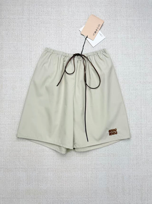 26SS New Khaki Drawstring Shorts