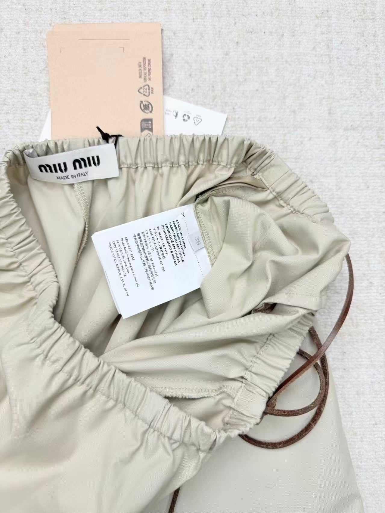 26SS New Khaki Drawstring Shorts