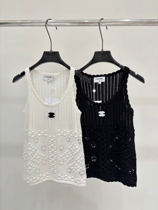 26 New Letter Logo Embroidered Jacquard Knit Vest