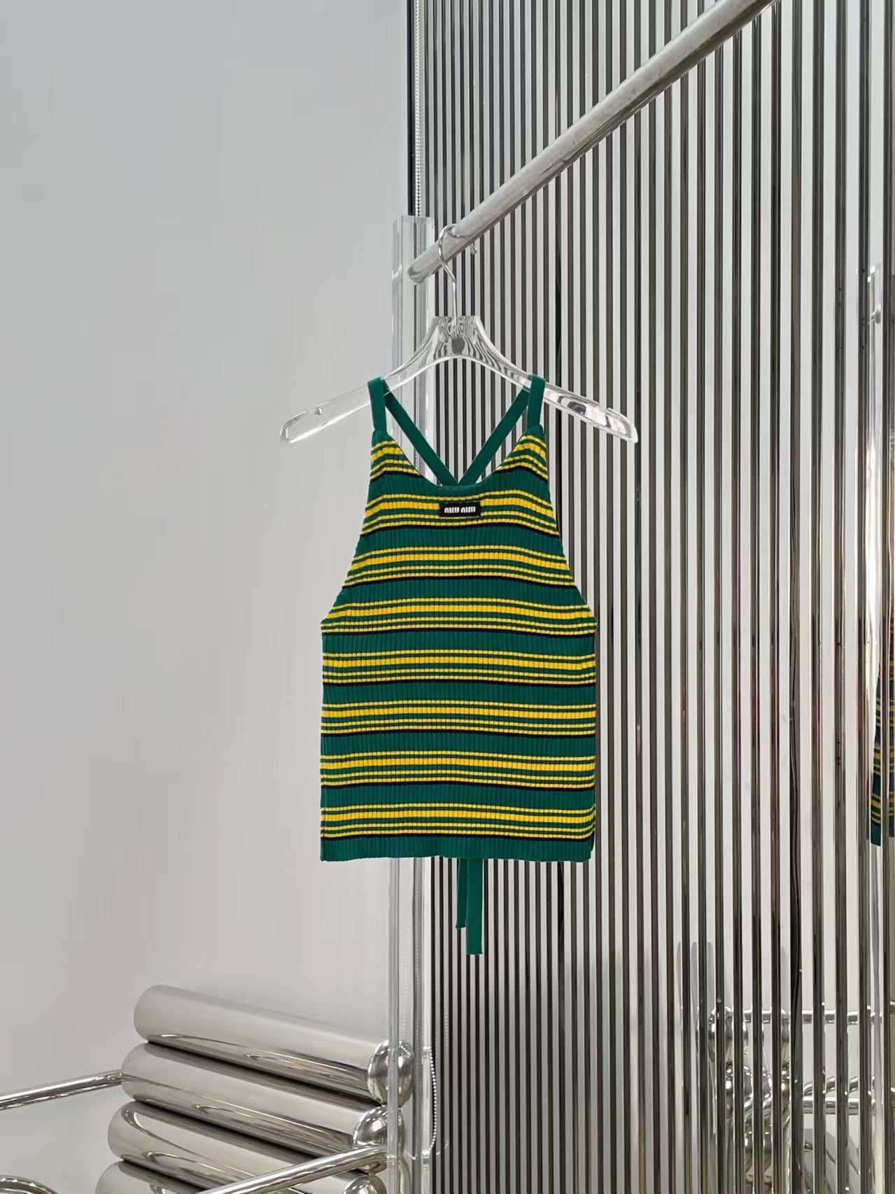 26 New Open-Back Striped Knit Tank Top