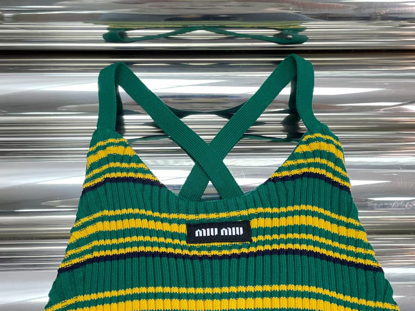 26 New Open-Back Striped Knit Tank Top
