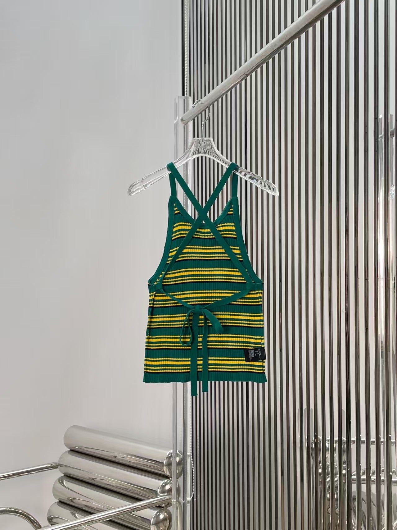 26 New Open-Back Striped Knit Tank Top
