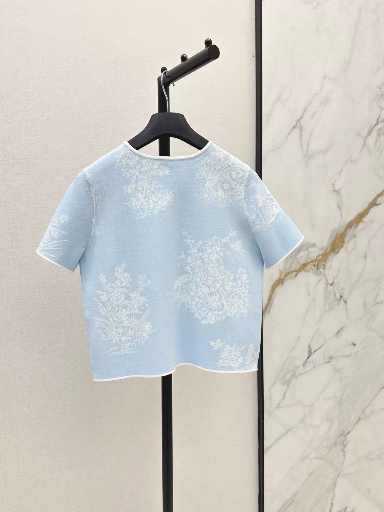 26 New Jacquard Short-Sleeve Knit Top