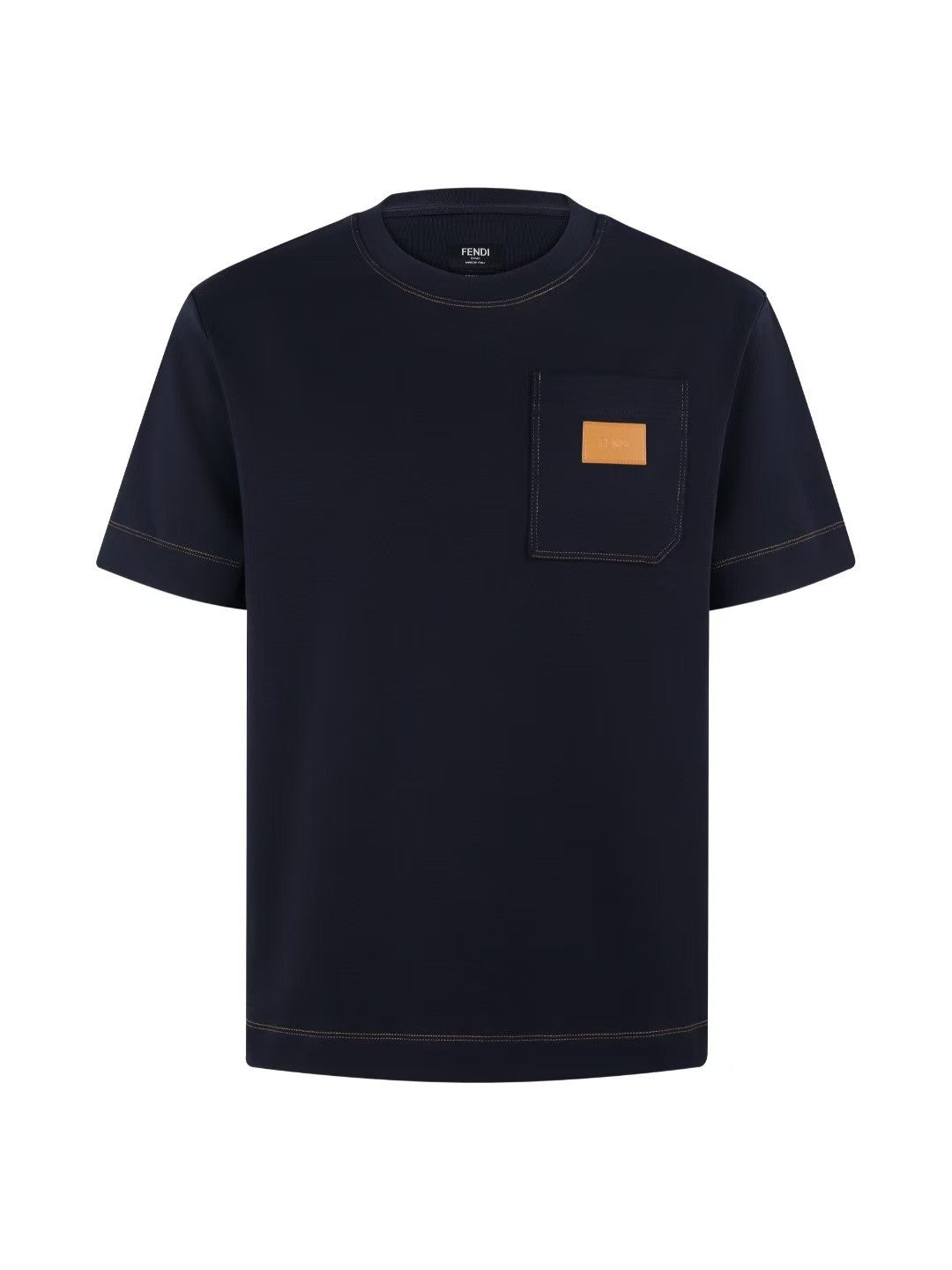 26 Leather Patch Logo Cotton T-Shirt