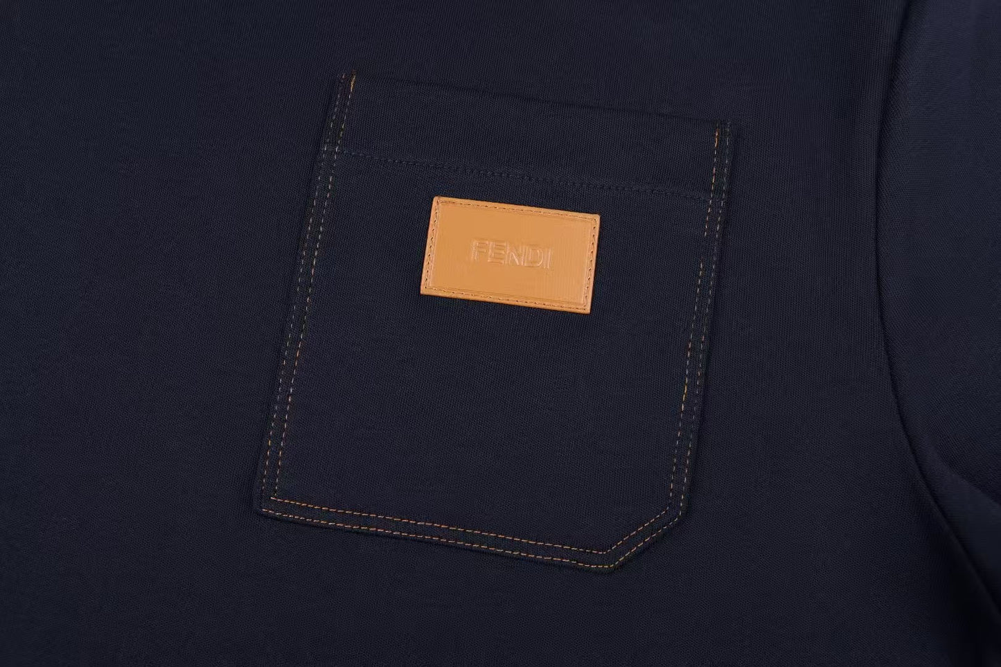 26 Leather Patch Logo Cotton T-Shirt