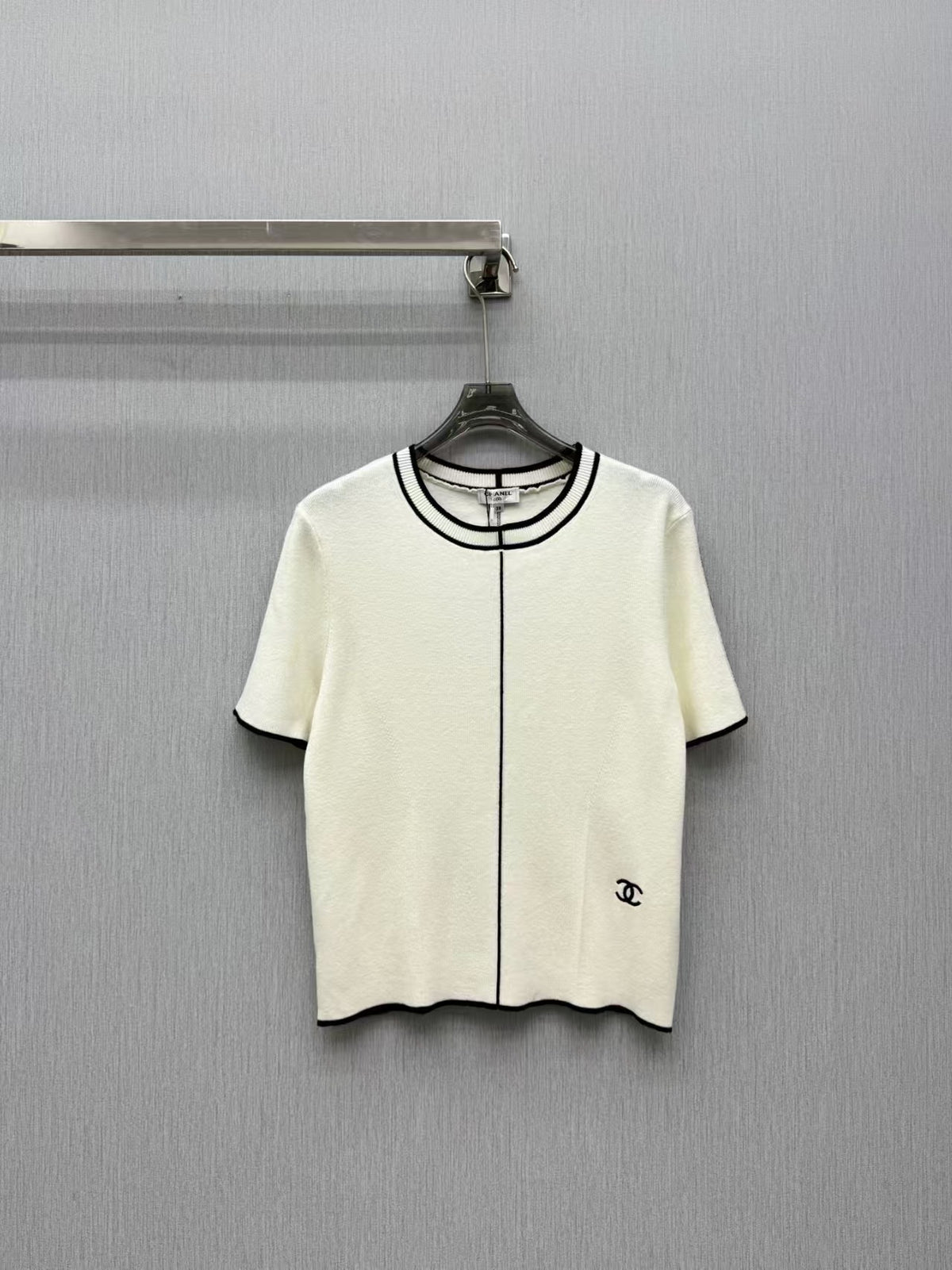 26fw New Color Block Striped Knit Short-Sleeve T-Shirt