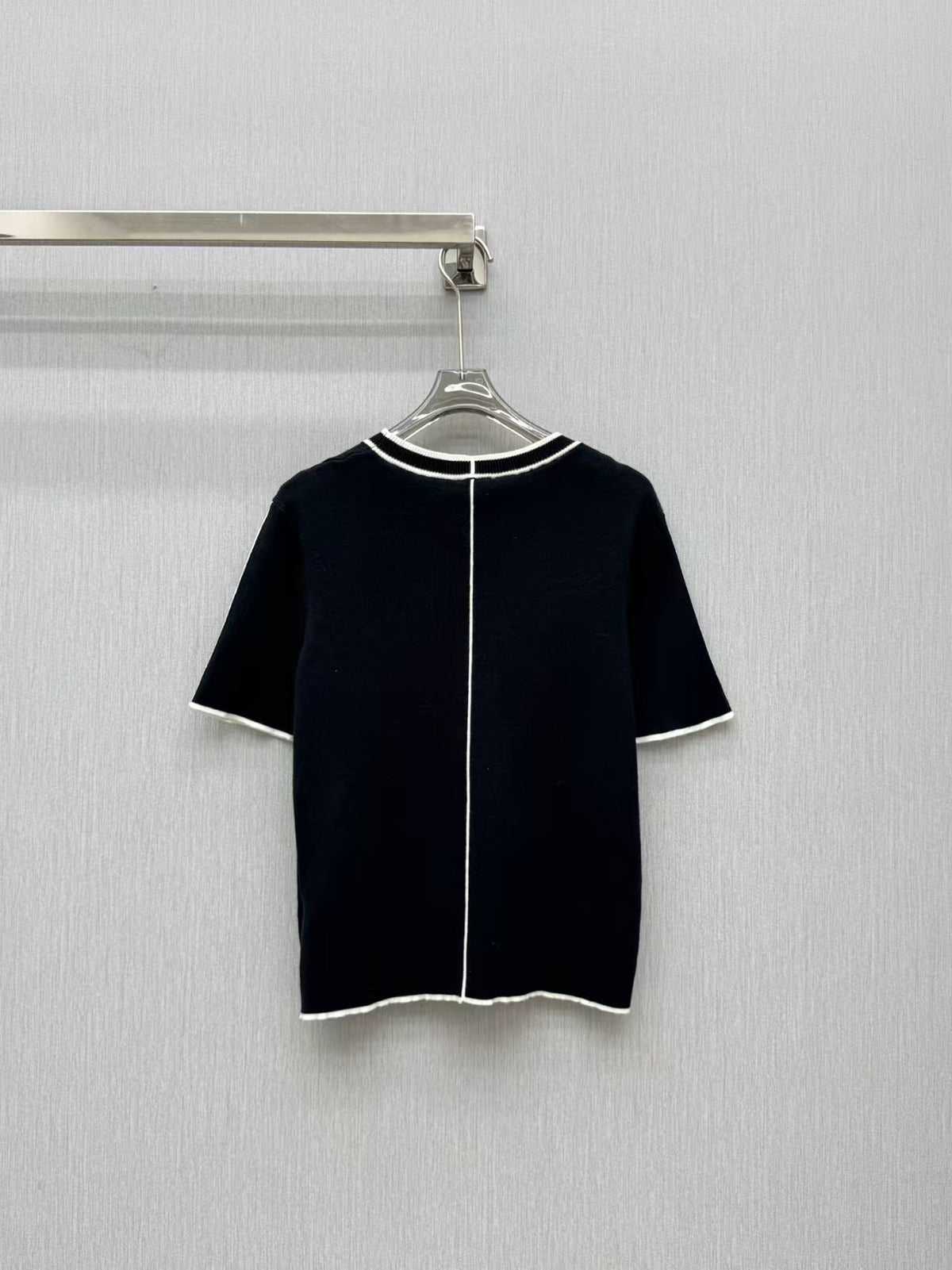 26fw New Color Block Striped Knit Short-Sleeve T-Shirt