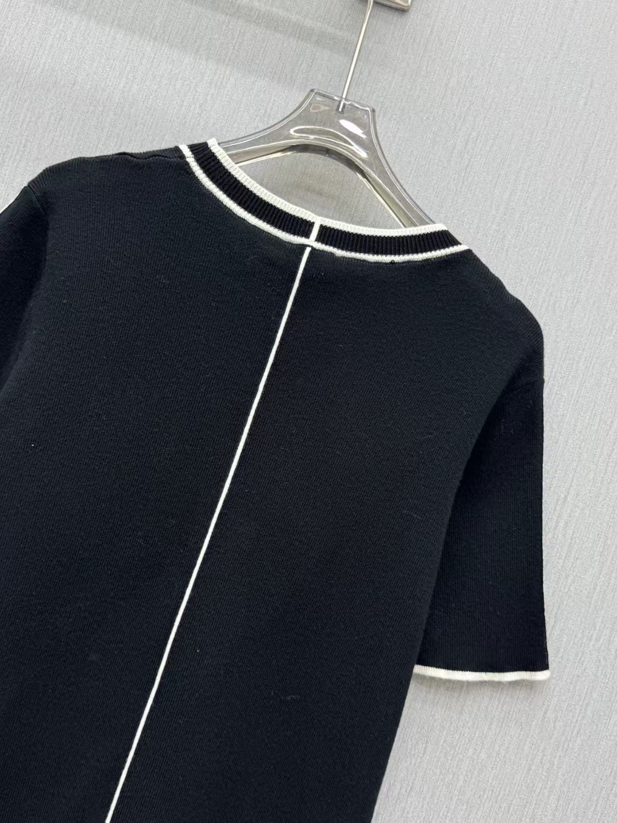 26fw New Color Block Striped Knit Short-Sleeve T-Shirt