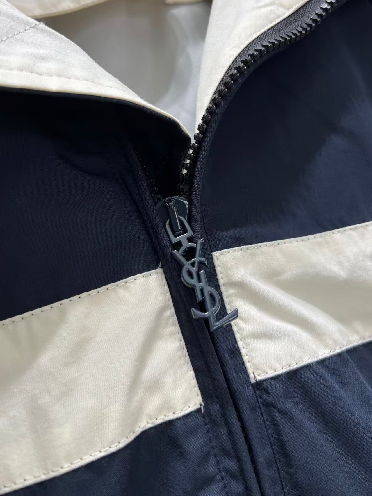 26fw New Navy Blue Color Block Jacket