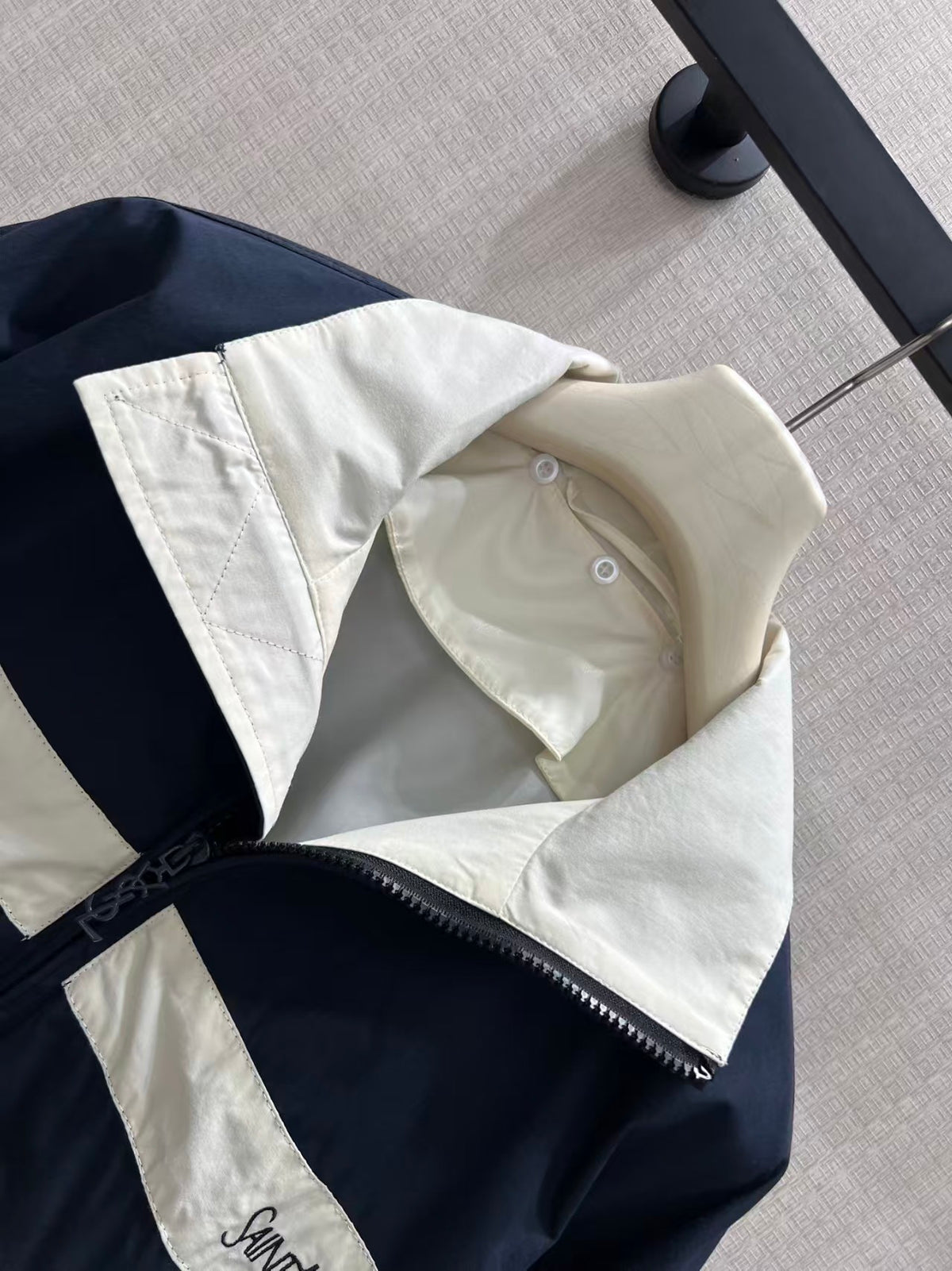 26fw New Navy Blue Color Block Jacket