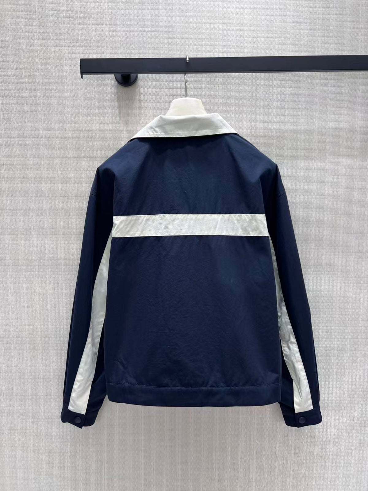 26fw New Navy Blue Color Block Jacket