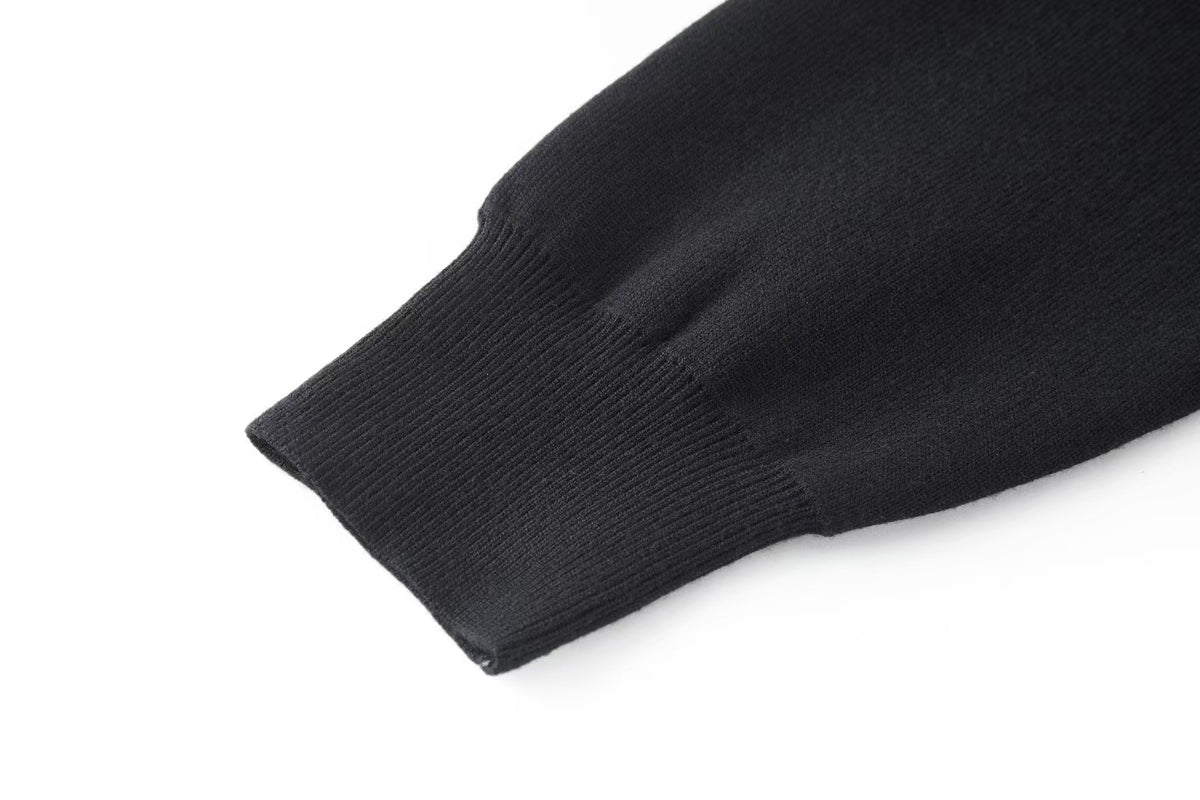 26 New Leather Label Pocket Knit Zipper Hoodie