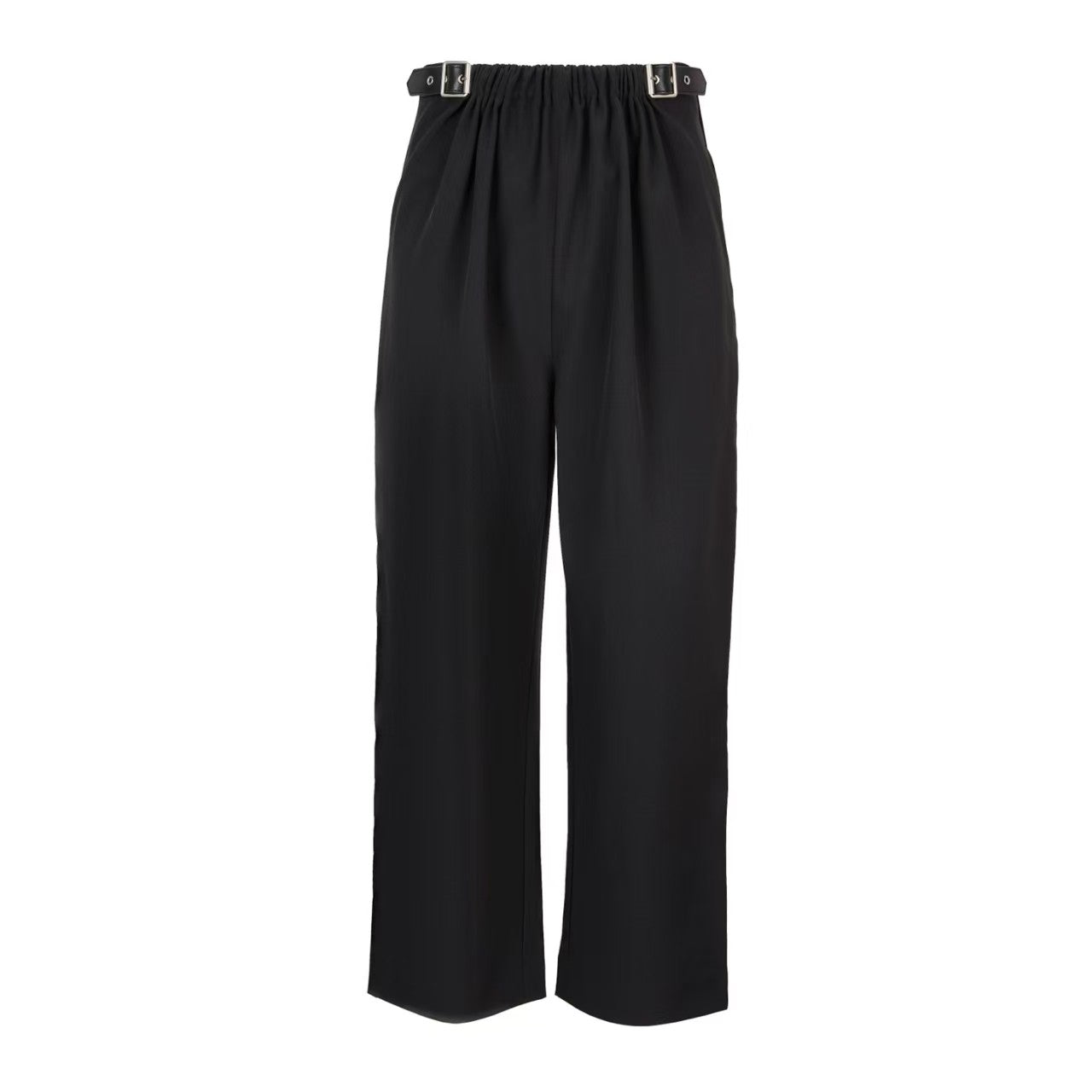 26 New style leather-label elastic waist pants