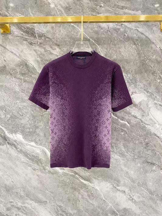 26FW New Knitted T-Shirt with Embossed Letter Logo