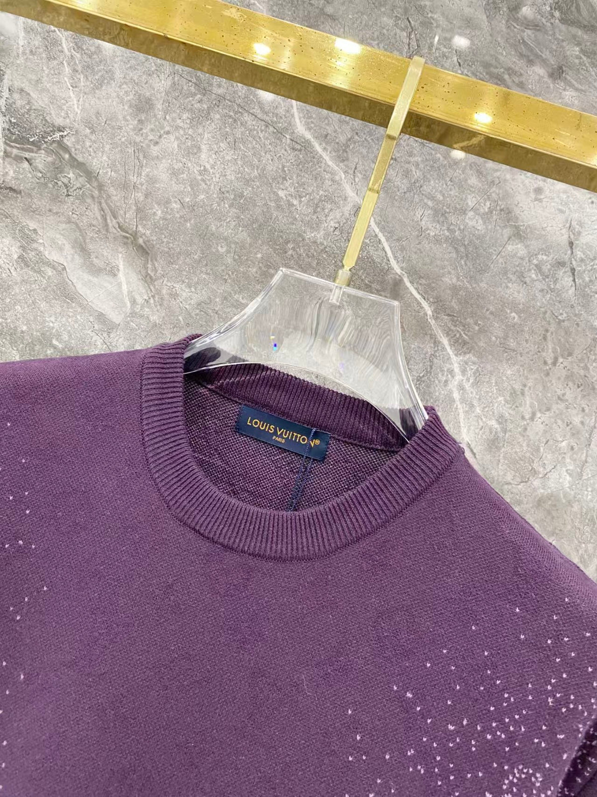 26FW New Knitted T-Shirt with Embossed Letter Logo