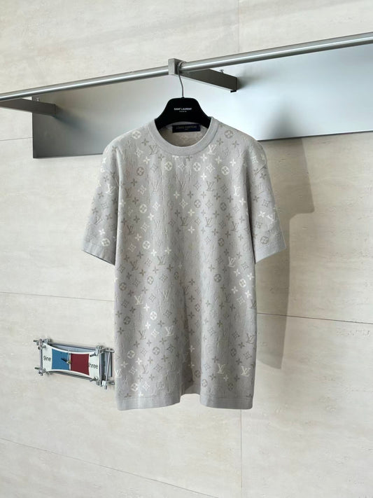 26FW New Gradient Letter Jacquard T-Shirt