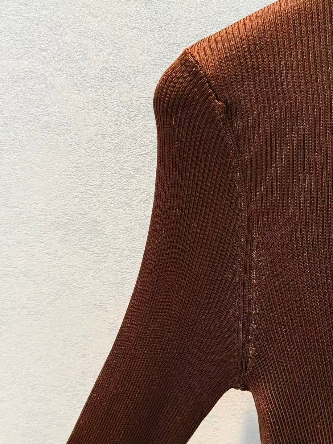 26FW New Long-Sleeve Silk Top with Gold Logo
