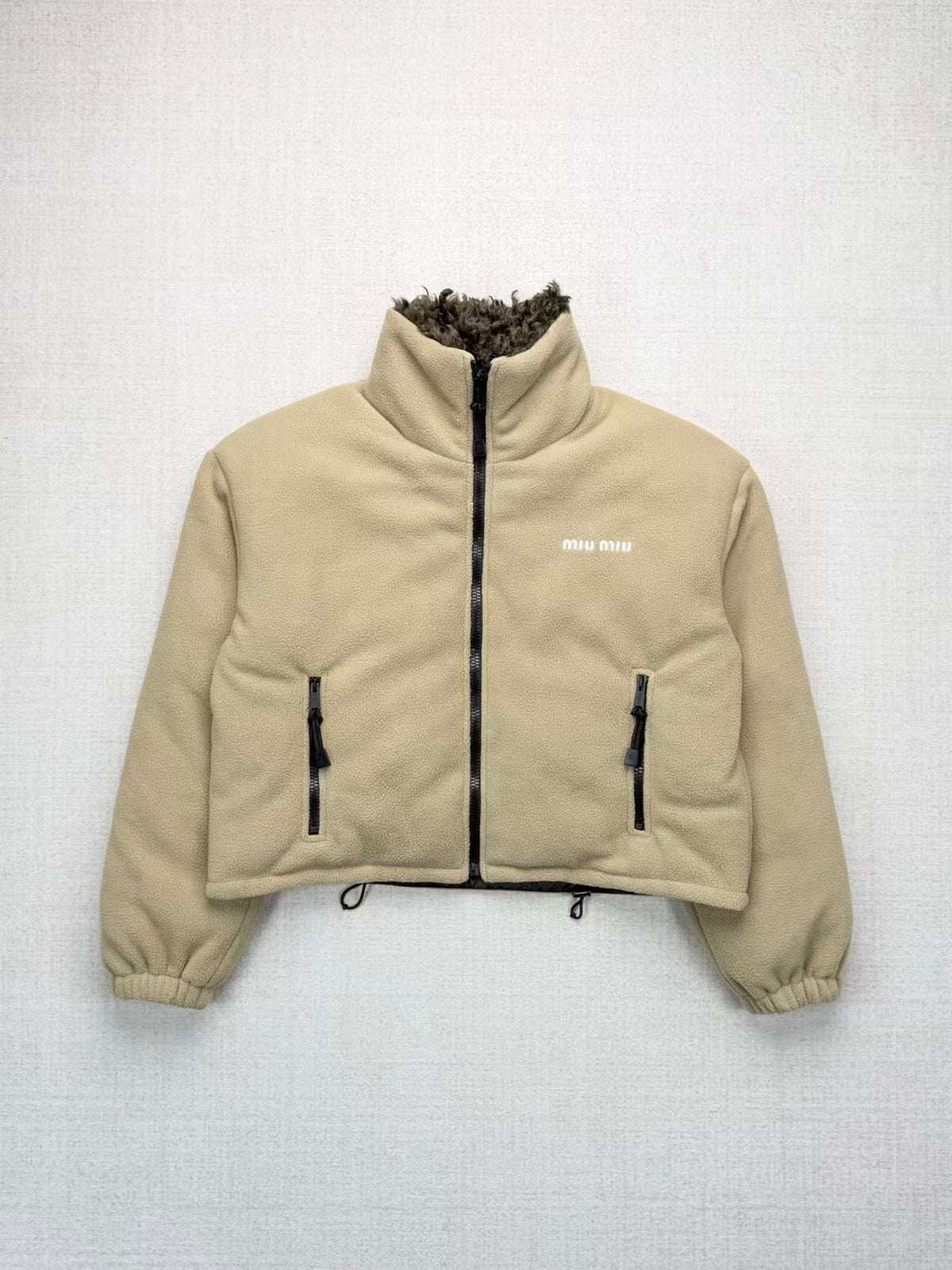 26FW New Khaki Cropped Fleece Jacket