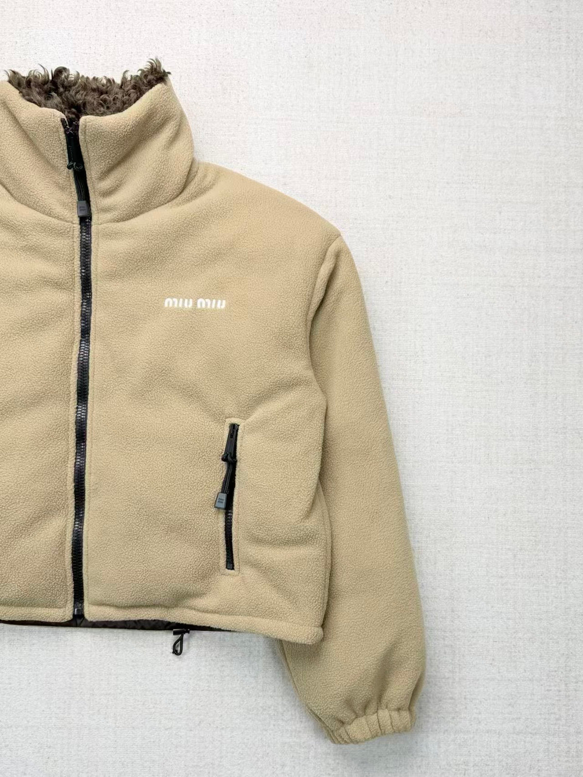 26FW New Khaki Cropped Fleece Jacket