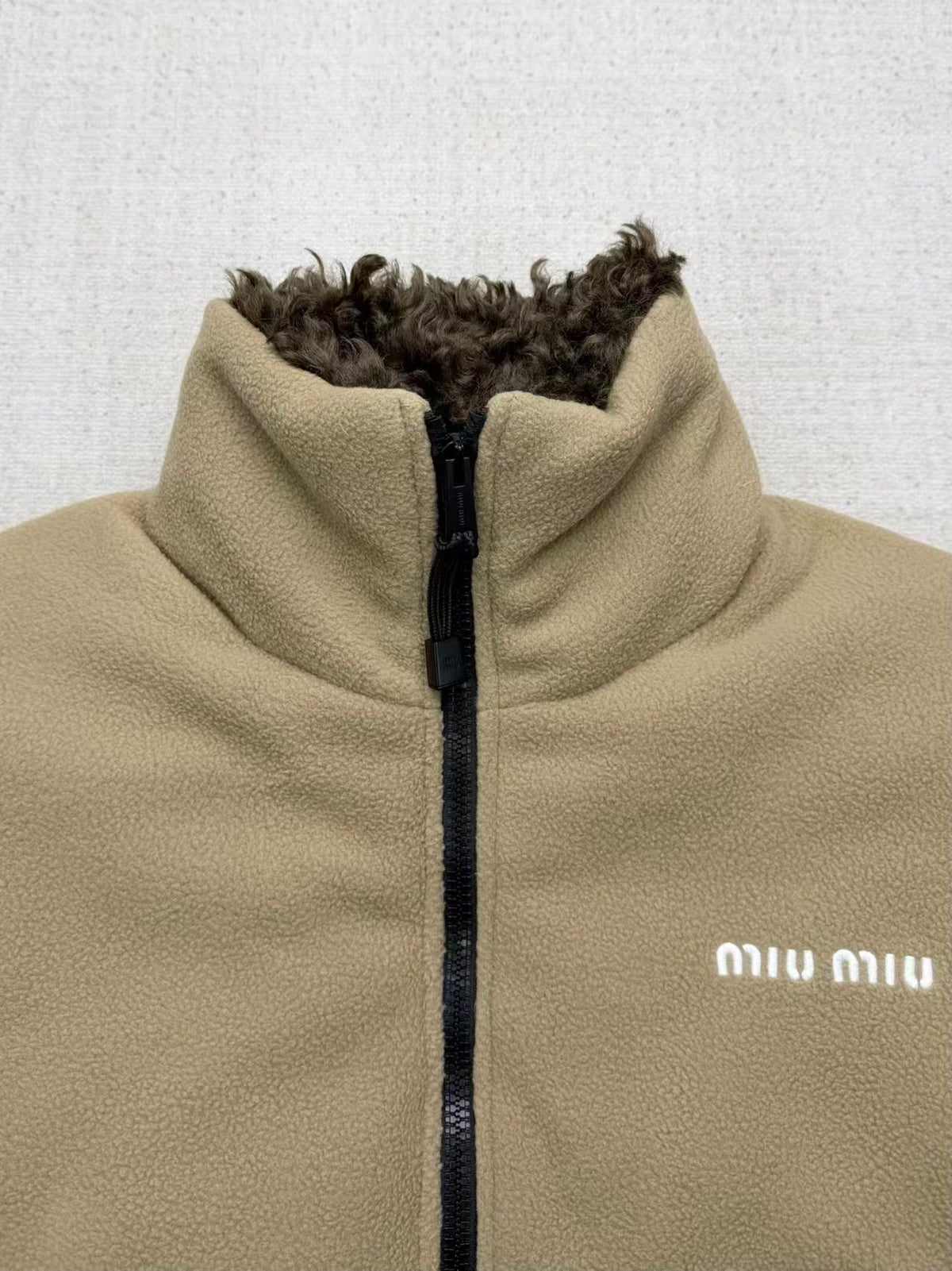 26FW New Khaki Cropped Fleece Jacket
