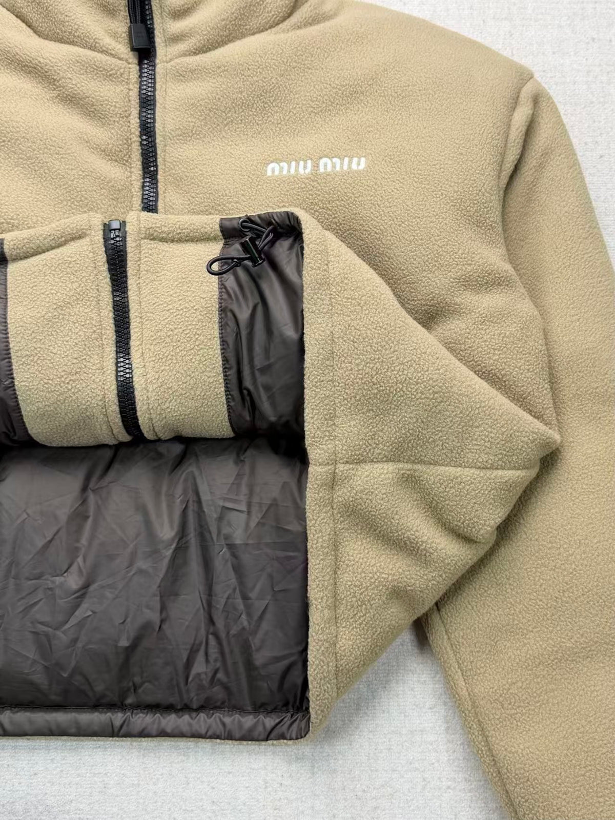 26FW New Khaki Cropped Fleece Jacket