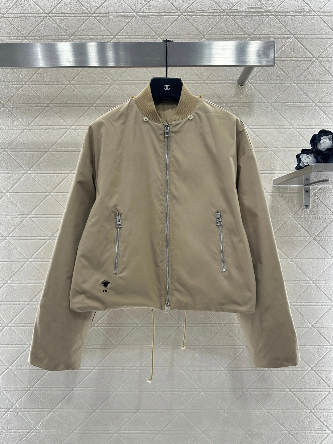 Scarf-collar padded cotton jacket