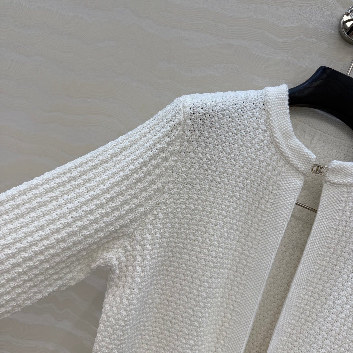 Rhinestone-embellished button-down cardigan jacket