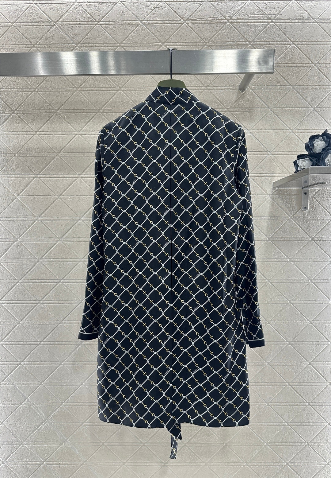 Silk dress with flowing ribbons