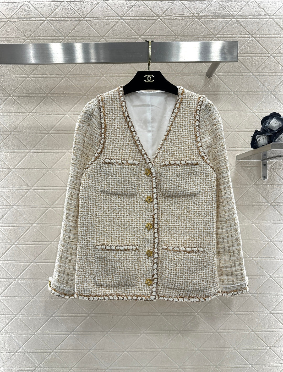 Bound-edge faux two-piece jacket